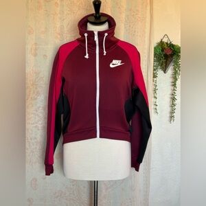 Nike Burgundy and Black Track Jacket